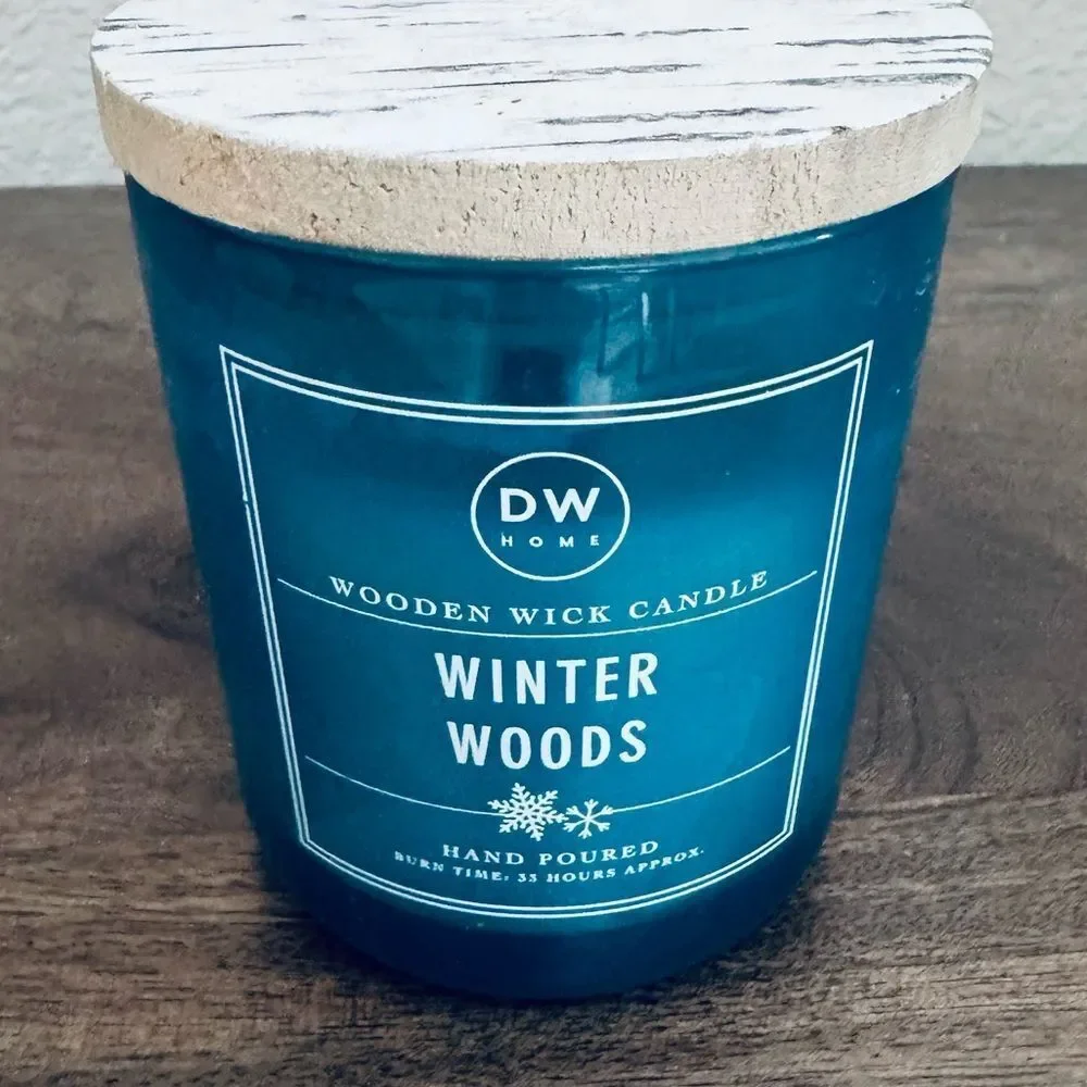 DW Home Wooden Wick Jar Candle Winter Woods